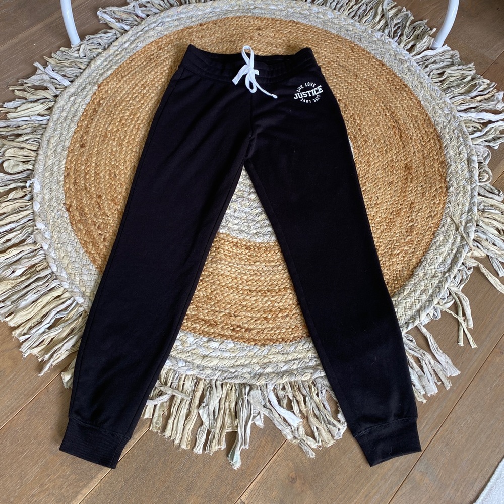 Justice Black Sweat Pants Sweats Joggers L 12/14